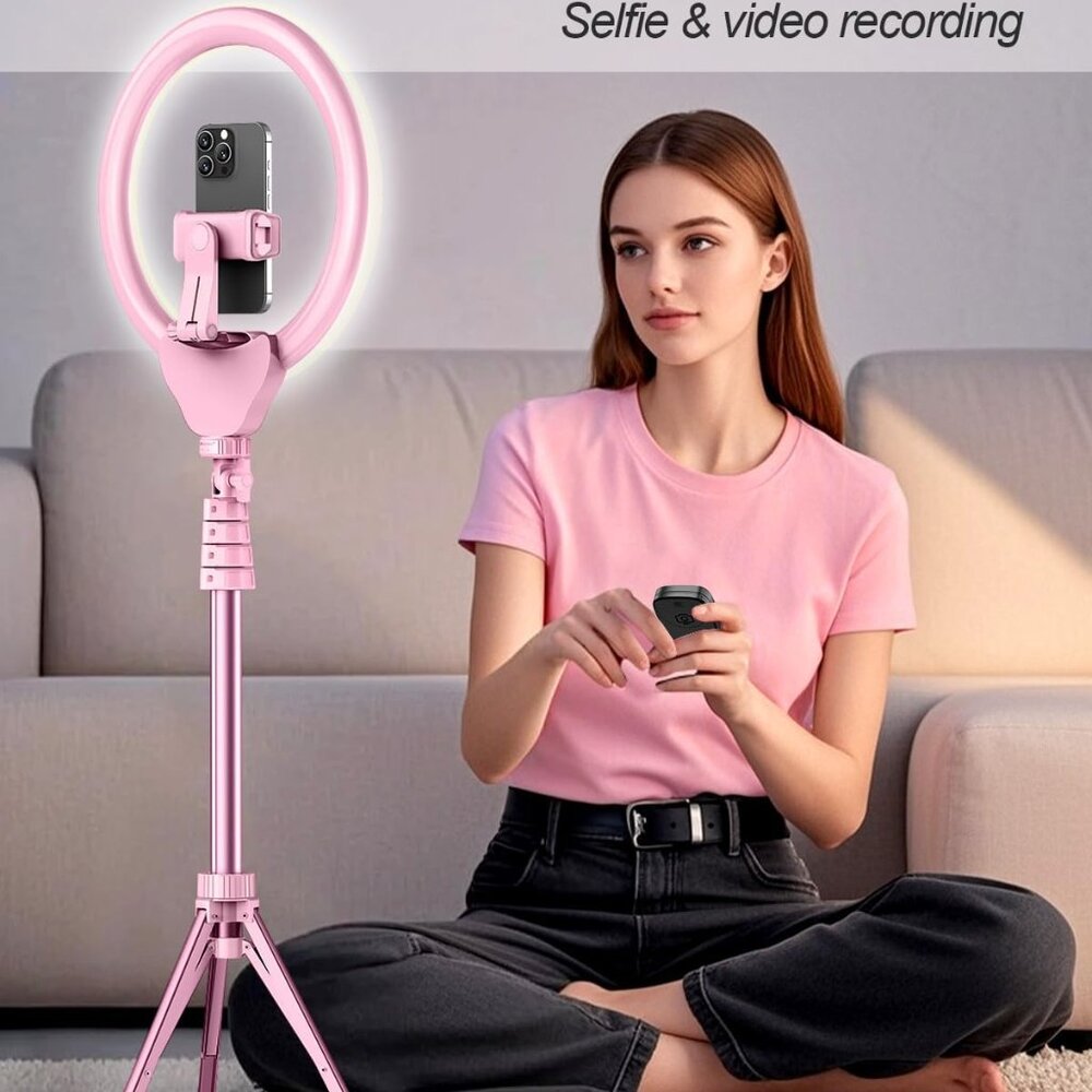 12" Selfie Ring Light w/ 62" Tripod Stand for Video Recording, Live Streaming –